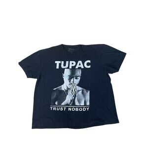 Tupac Men’s Size 2XL Black Trust Nobody Hip Hop Rapper Short Sleeve Music Tee